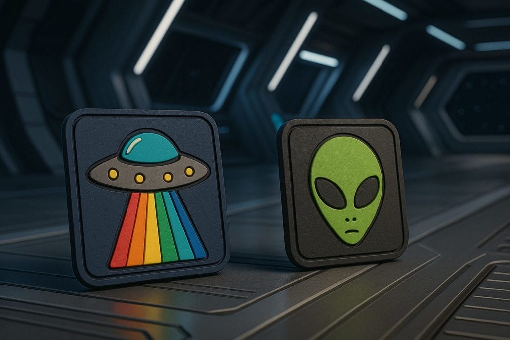 UFO alien PVC patches dimensional look