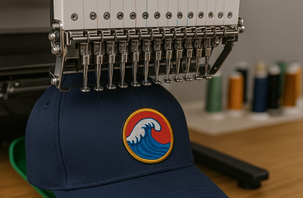 custom patch emboirdered onto hat