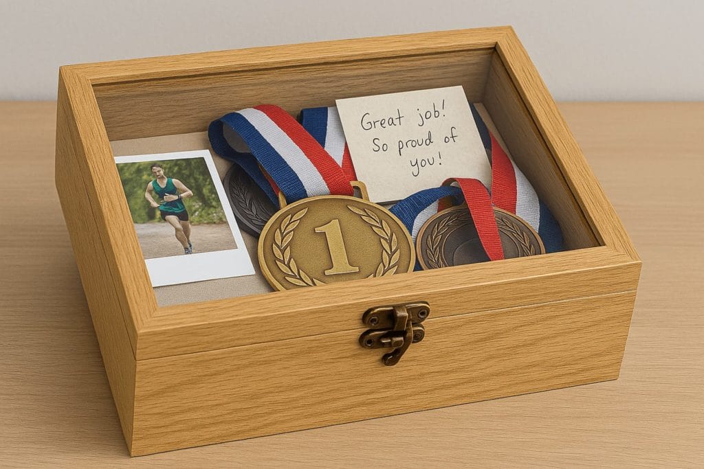 clear top memory box wood display