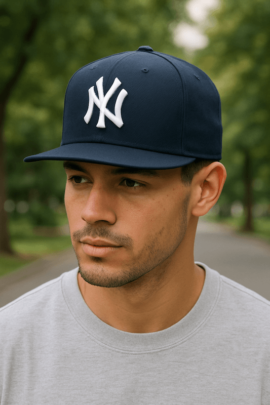 man wearing a fitted cap outside
