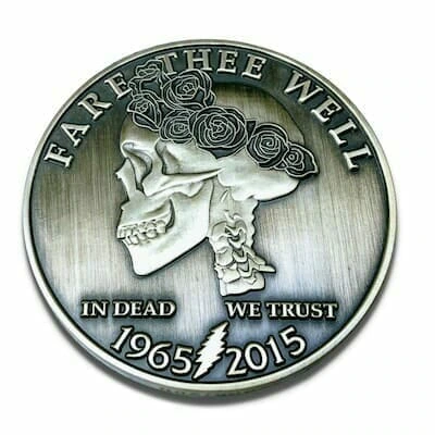 skull death silver coin