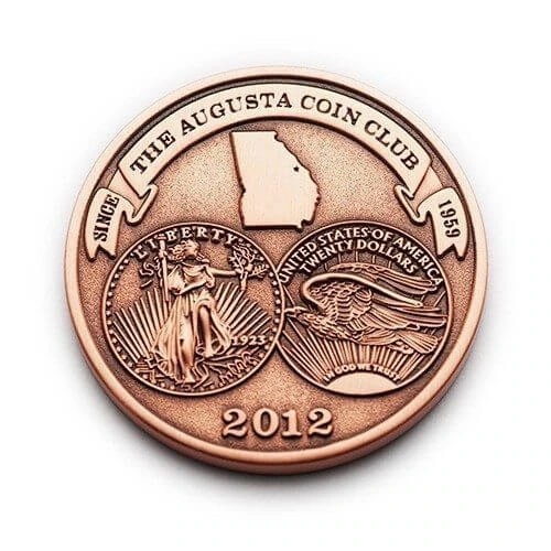 bronze 2012 augusta coin club cd coin