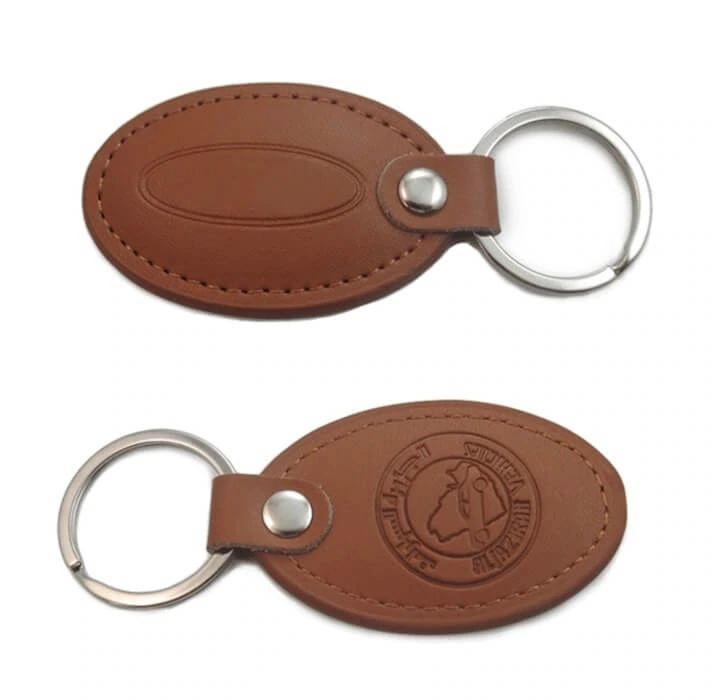 personalized leather keychains oval shape