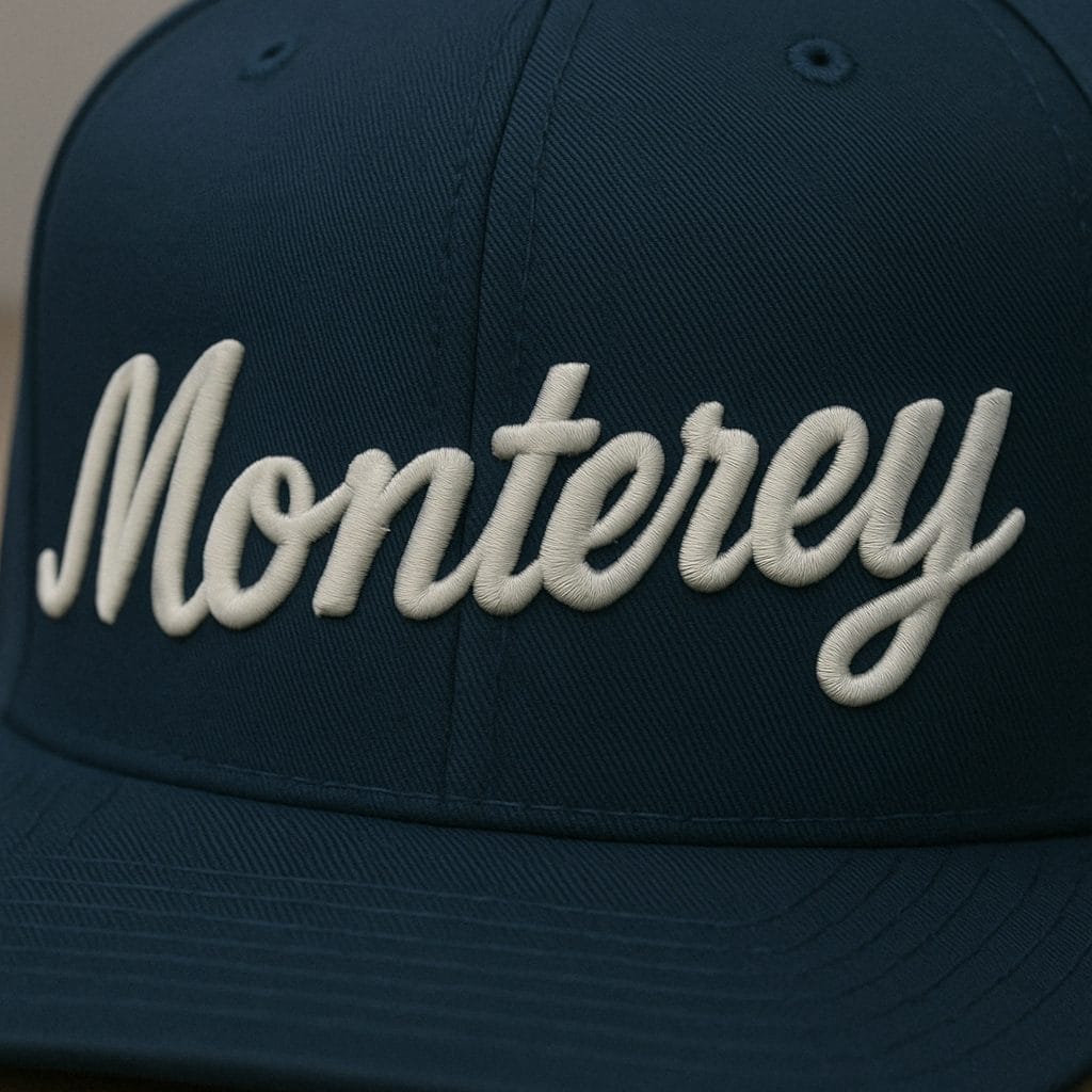 Monterey puff embroidery on hat