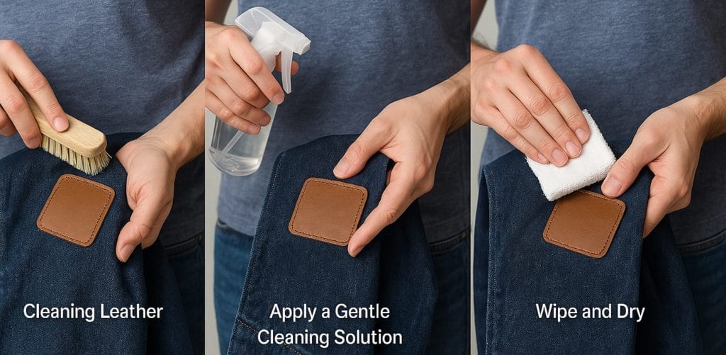steps to clean leather patches