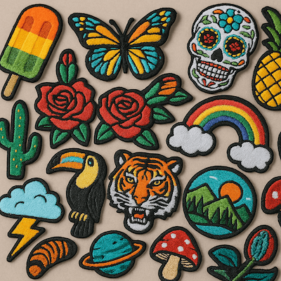 group of different patches